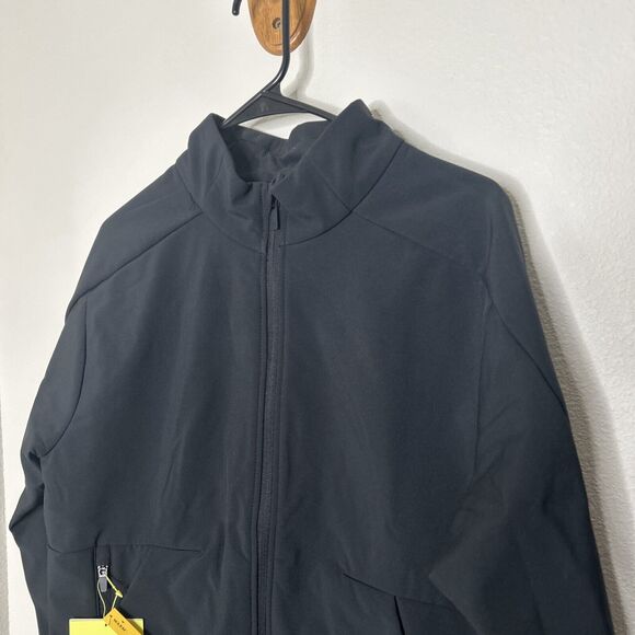 $48 All In Motion Men's Zip-Up Winter Wind-Resistant Softshell Jacket Black Smal - Picture 2 of 10